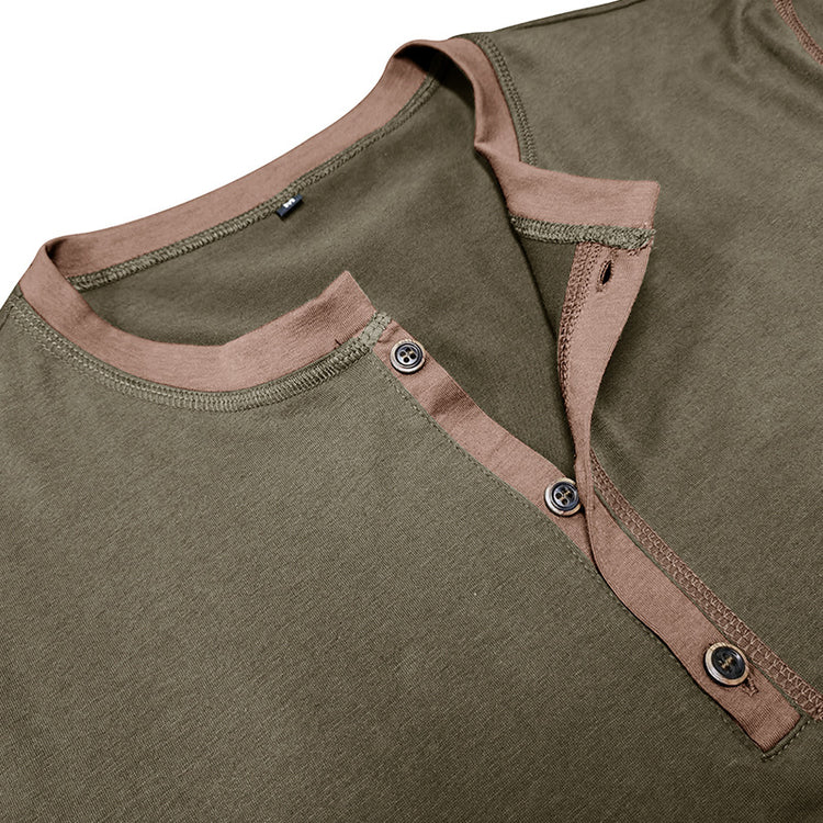 Fashion Short-sleeved Polo Shirt Summer Button V-neck T-shirt Tops Mens Clothing - PULSE MART
