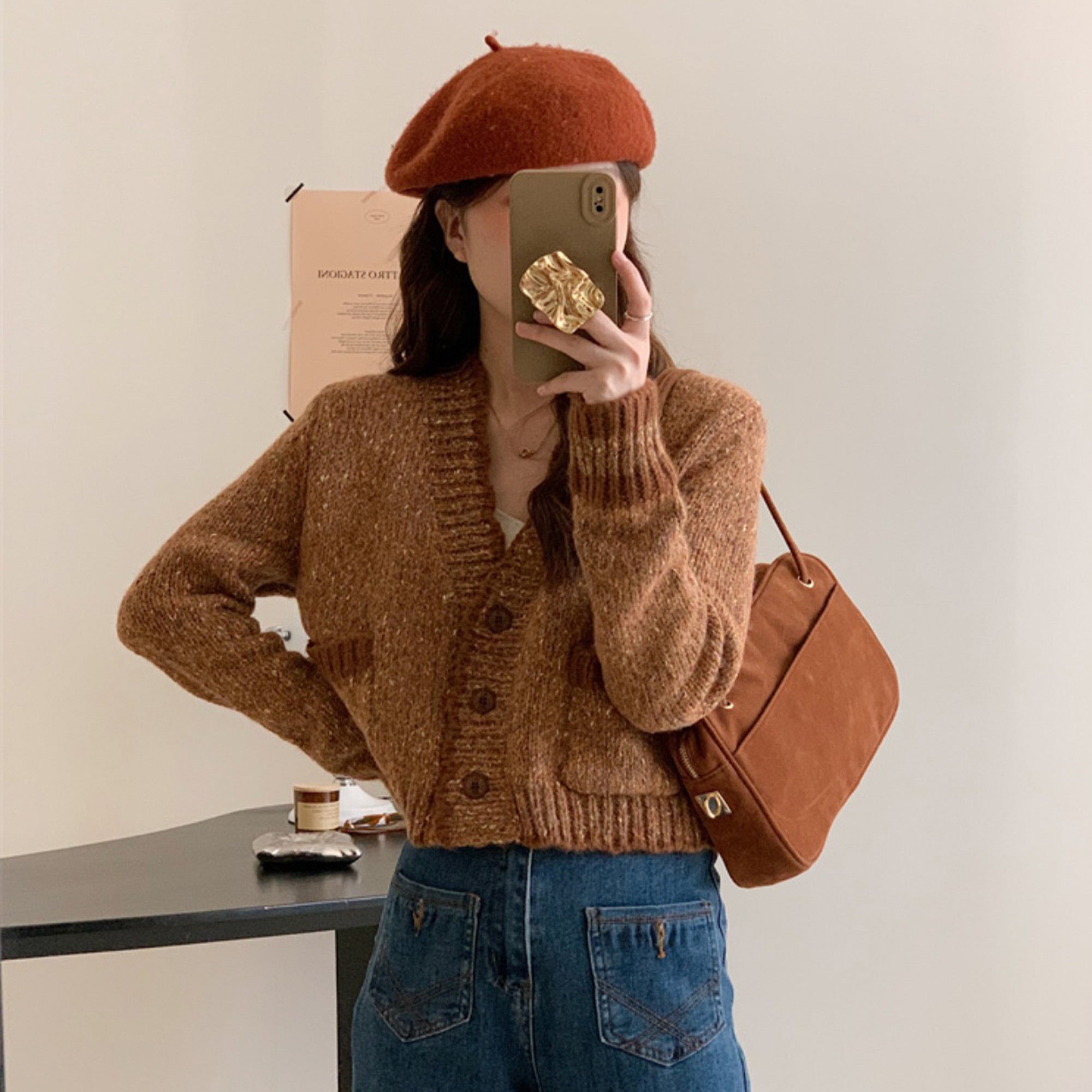 French Style Sweater Cardigan, Women's Spring Knitted Sweater, Kintted Top, Knitwear, Spring Clothing, Womens Clothing - PULSE MART