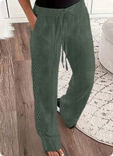 Casual Jeans Like Side Lace Trousers - PULSE MART