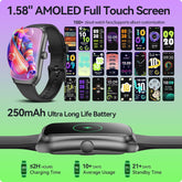 AMOLED Unisex Fitness Tracking Smartwatch With Heart Rate, Blood Oxygen And Sleep Monitoring, Waterproof Function, Pedometer, Swimming Health Activity Tracking - PULSE MART