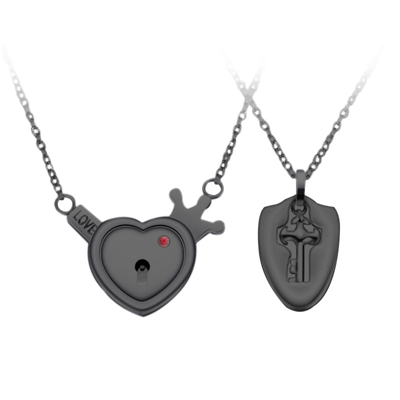 Fashion Jewelry Titanium Steel Couple Love Lock, Bracelet, Key Set, Necklace - PULSE MART