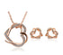 Yiwu Fashion Jewelry Factory Jewelry Customized Double Diamond Heart Necklace Earring Set - PULSE MART