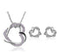 Yiwu Fashion Jewelry Factory Jewelry Customized Double Diamond Heart Necklace Earring Set - PULSE MART