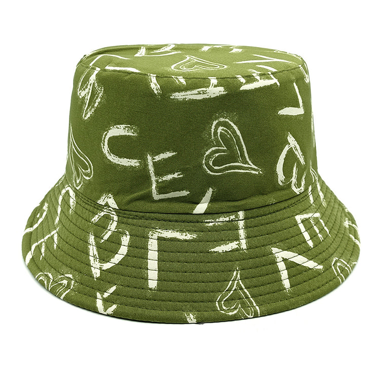Love Letter Pattern Digital Printing Bucket Hat - PULSE MART