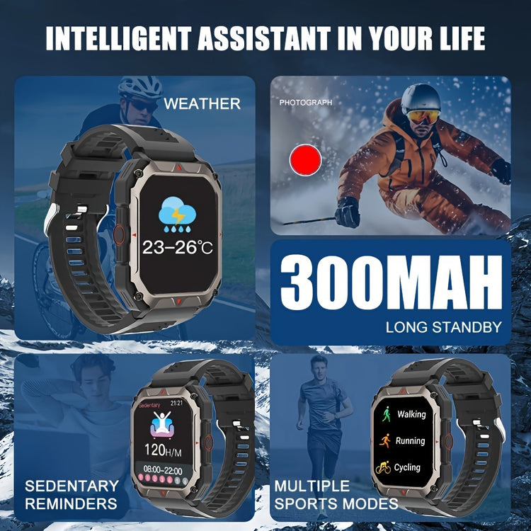 Men S Smart Watch Answer,make Calls, Wireless Calling Sports Smartwatch Fitness Tracker, With Multiple Sport Modes, Step Counter, Alarm, Compatible With IPhone And Android Phones - PULSE MART