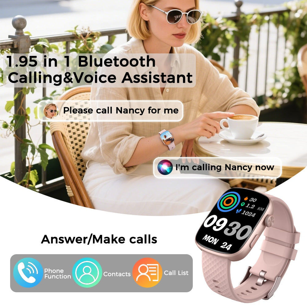 1.95-inch Smartwatch Fitness Tracker With Multiple Exercise Modes - PULSE MART