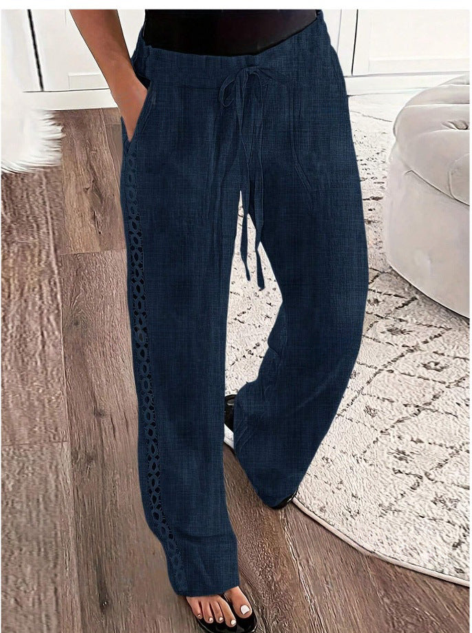 Casual Jeans Like Side Lace Trousers - PULSE MART