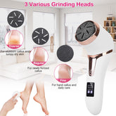 17Pcs Electric Foot Callus Remover With Vacuum Foot Grinder Rechargeable Foot File Dead Skin Pedicure Machine With 3 Grinding Heads 2 Speeds Foot Care Tool - PULSE MART