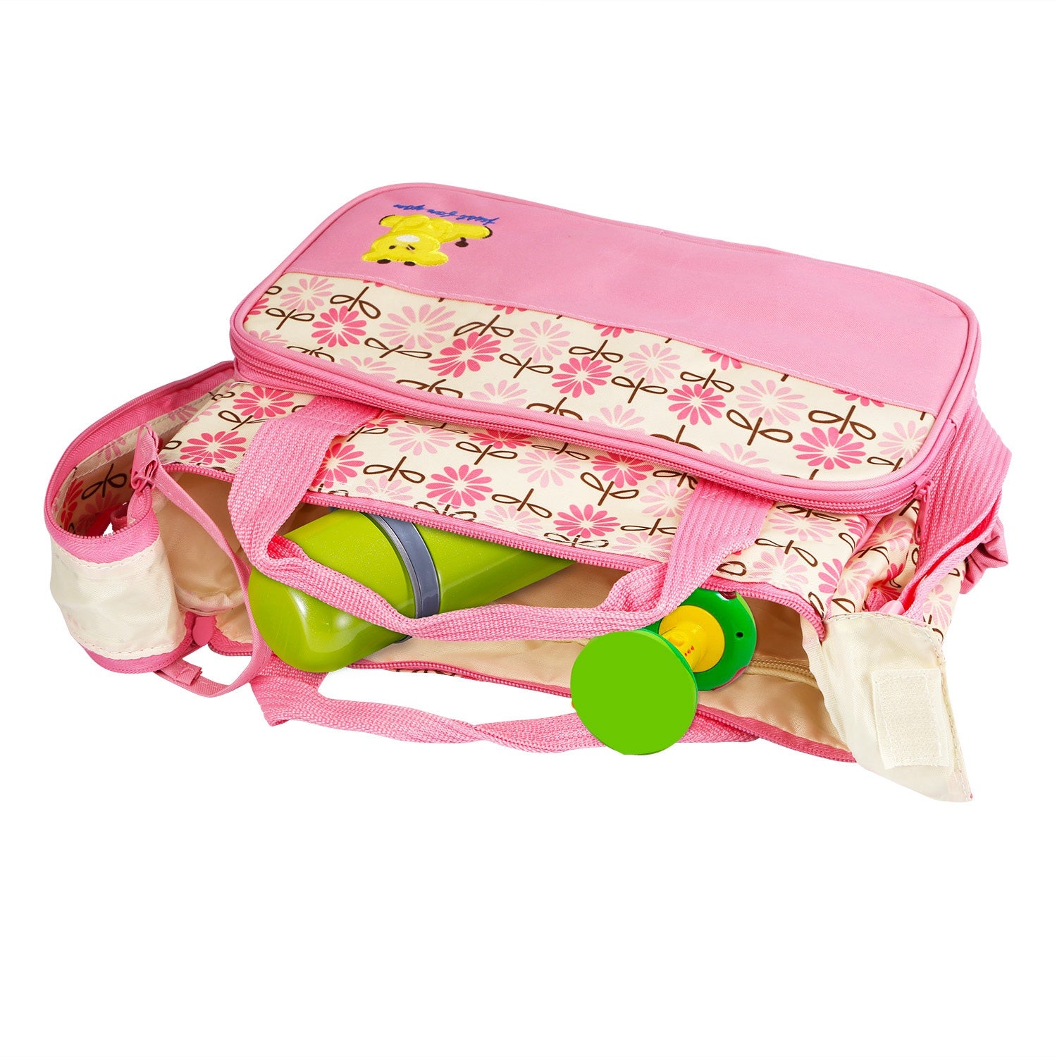 5PCS Per Set Baby Nappy Diaper Bags Set Mummy Diaper Shoulder Bags WithNappy Changing Pad Insulated Pockets Travel Tote Bags For Mom Dad - PULSE MART