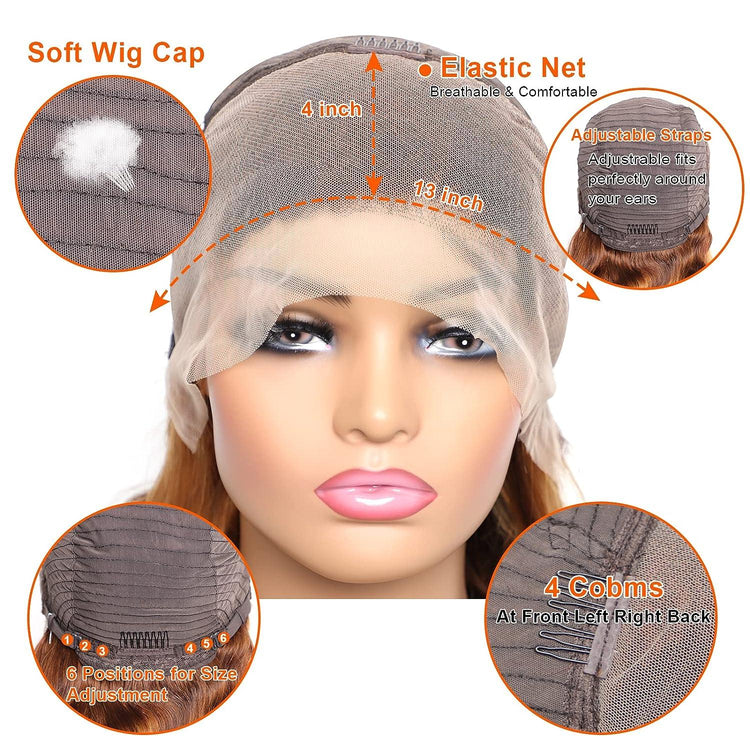 P4 27 13x4 Lace Front Wig Human Hair Body Wave Density - PULSE MART