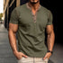 Fashion Short-sleeved Polo Shirt Summer Button V-neck T-shirt Tops Mens Clothing - PULSE MART