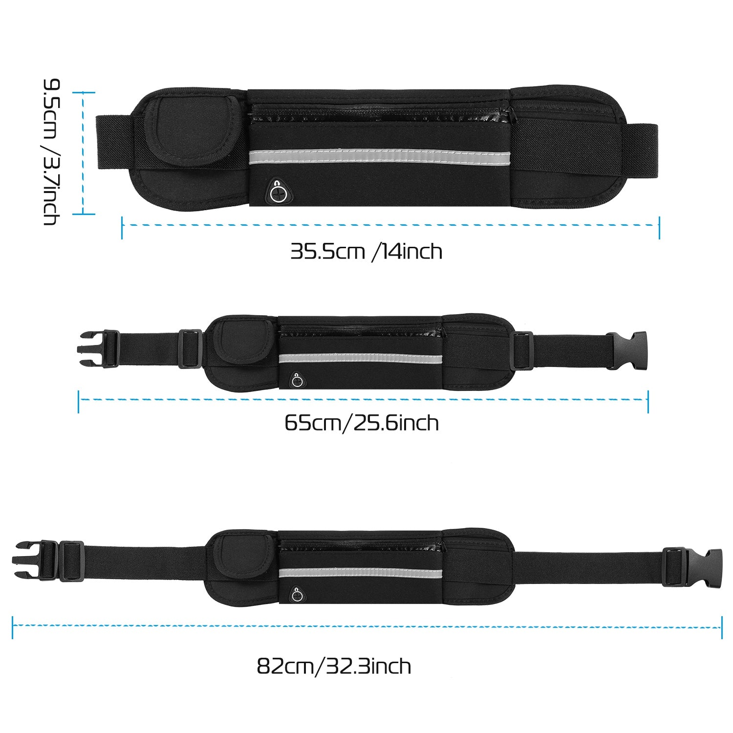 1Pc Sports Waist Bag Running Belt Pack Waterproof Adjustable Waist Pouch - PULSE MART