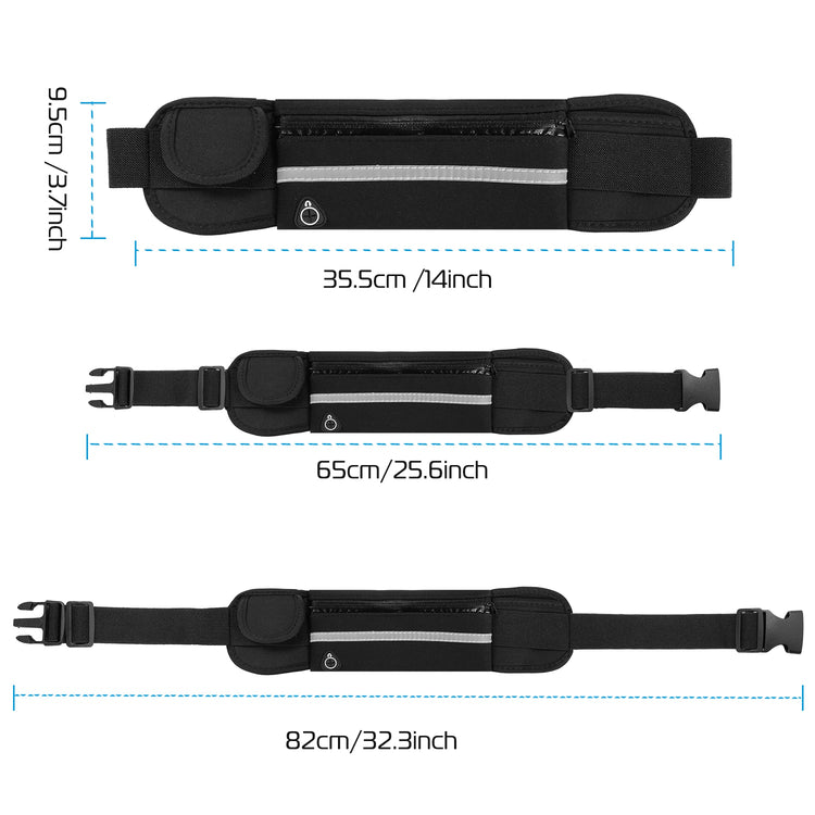 1Pc Sports Waist Bag Running Belt Pack Waterproof Adjustable Waist Pouch - PULSE MART