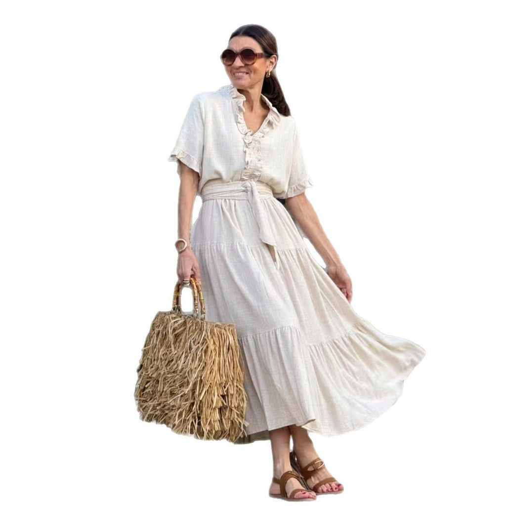 Plus Size Women's Fashion Casual Polo Collar Dress - PULSE MART