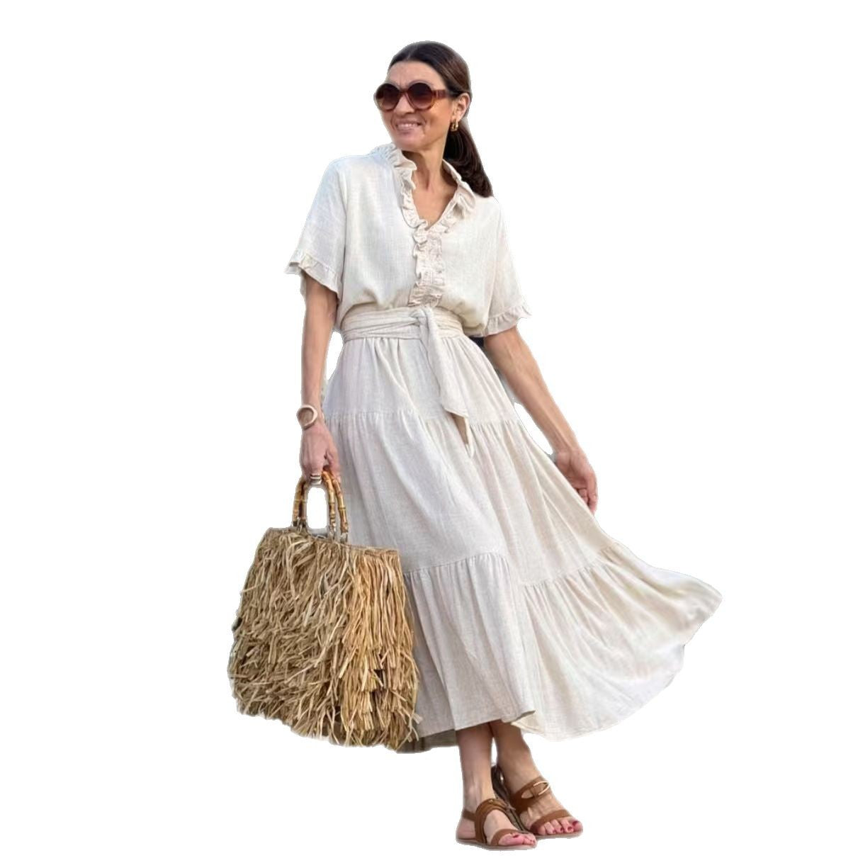 Plus Size Women's Fashion Casual Polo Collar Dress - PULSE MART