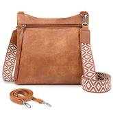 Crossbody Bags For Women With 2 Adjustable Straps Multi Pocket Small Cross Body Purse-Brown - PULSE MART