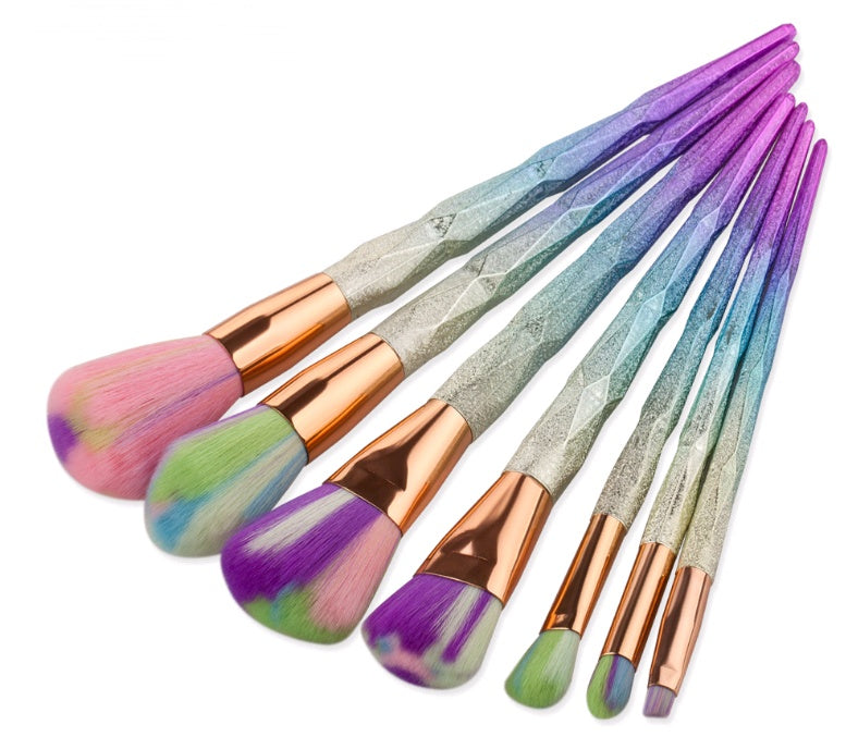 7 makeup brushes, diamond makeup tools foundation brush - PULSE MART