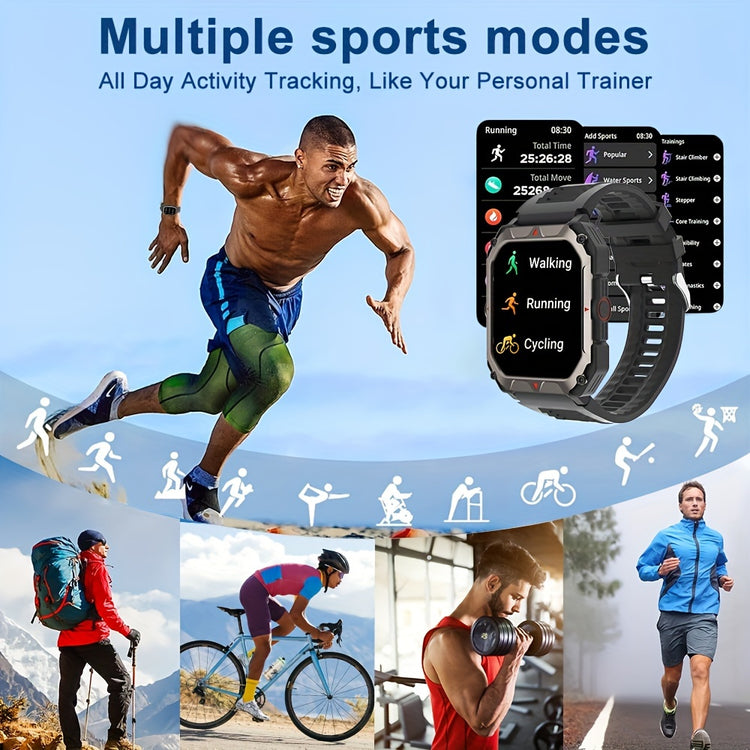 Men S Smart Watch Answer,make Calls, Wireless Calling Sports Smartwatch Fitness Tracker, With Multiple Sport Modes, Step Counter, Alarm, Compatible With IPhone And Android Phones - PULSE MART