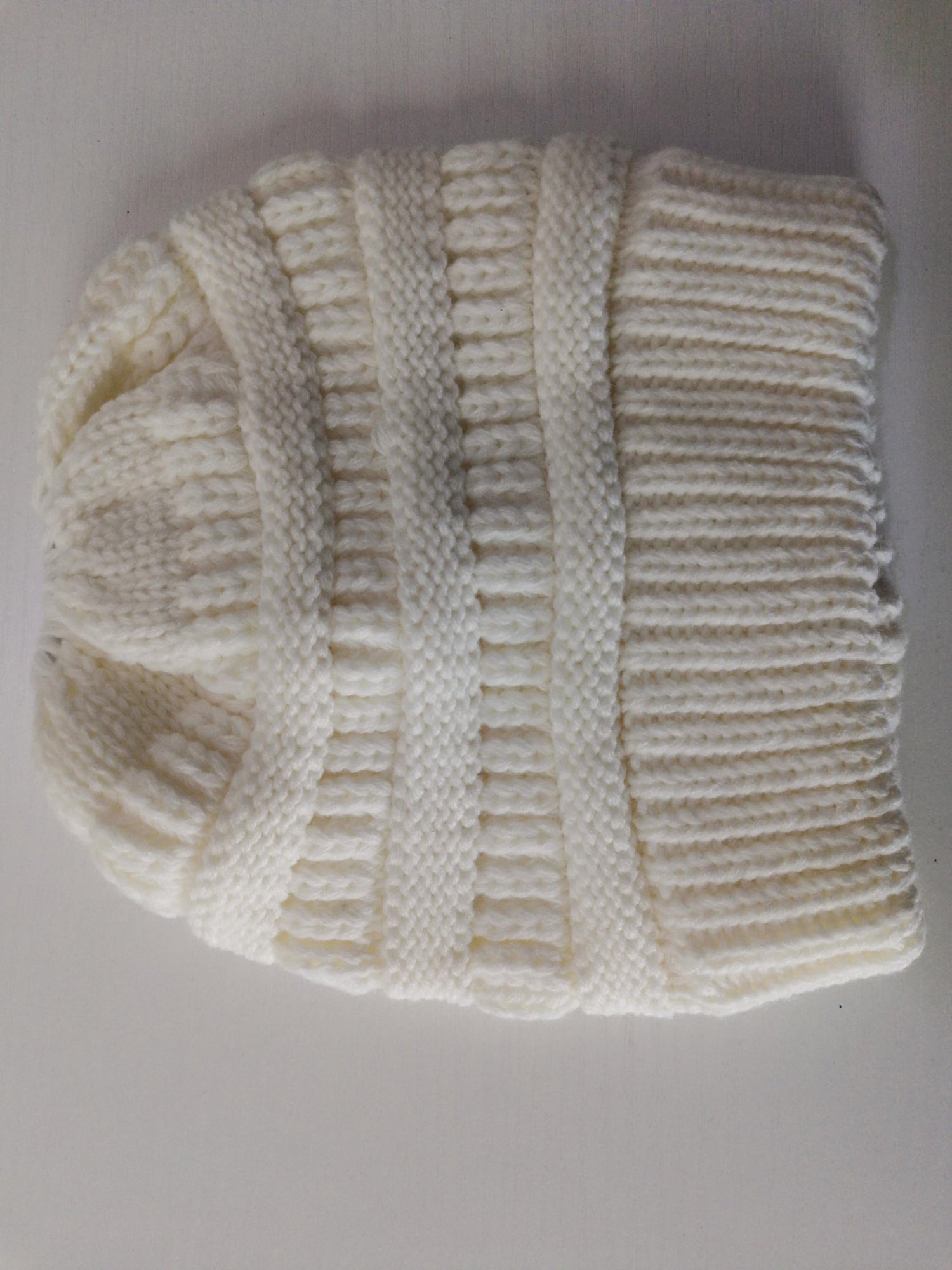 Mixed Color Knitted Wool Hat Ladies Non-labeled Ponytail Hat - PULSE MART