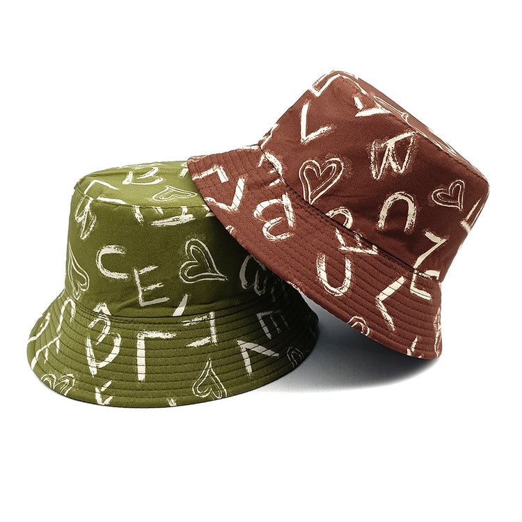 Love Letter Pattern Digital Printing Bucket Hat - PULSE MART