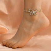 Full Diamond Butterfly Multilayer Fashion Full Diamond Rhinestone Anklet - PULSE MART