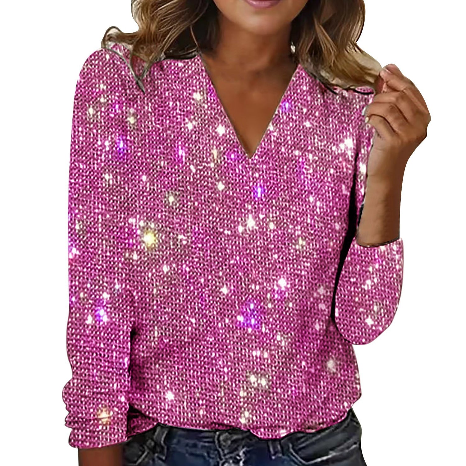 Digital Printed Round Neck Long Sleeved T-shirt For Women - PULSE MART