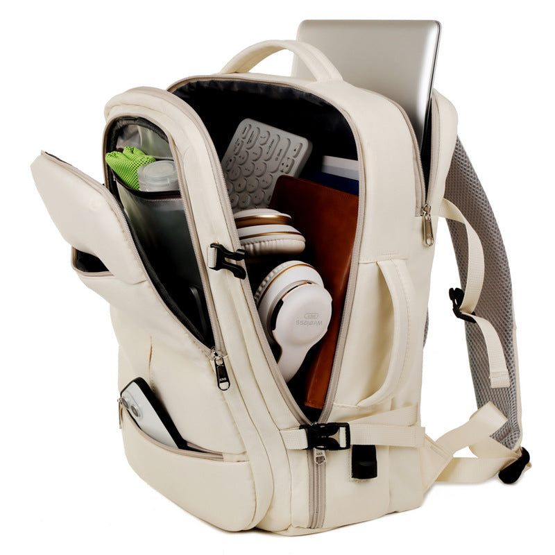 Large Capacity Backpack For Women Men Multiple Pockets And Zippers Versatile Computer Bags Business Travel Backpack - PULSE MART