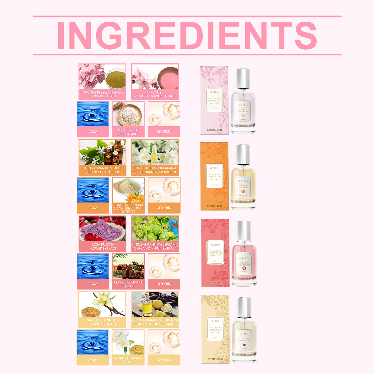 EELHOE Body Hair Perfume Spray Body Skin Hair Long-Lasting Fragrance Spray - PULSE MART
