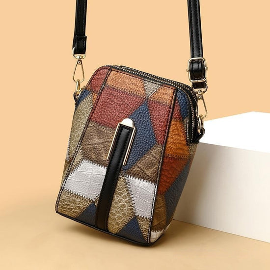 Fashion Soft Leather Stitching Shoulder Bag - PULSE MART