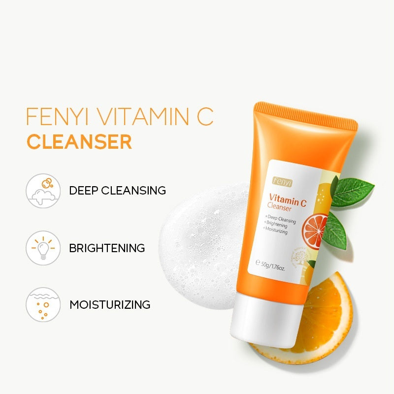 Vitamin C Facial Cleanser 50g Pore Cleansing Moisturizing Facial Cleanser - PULSE MART