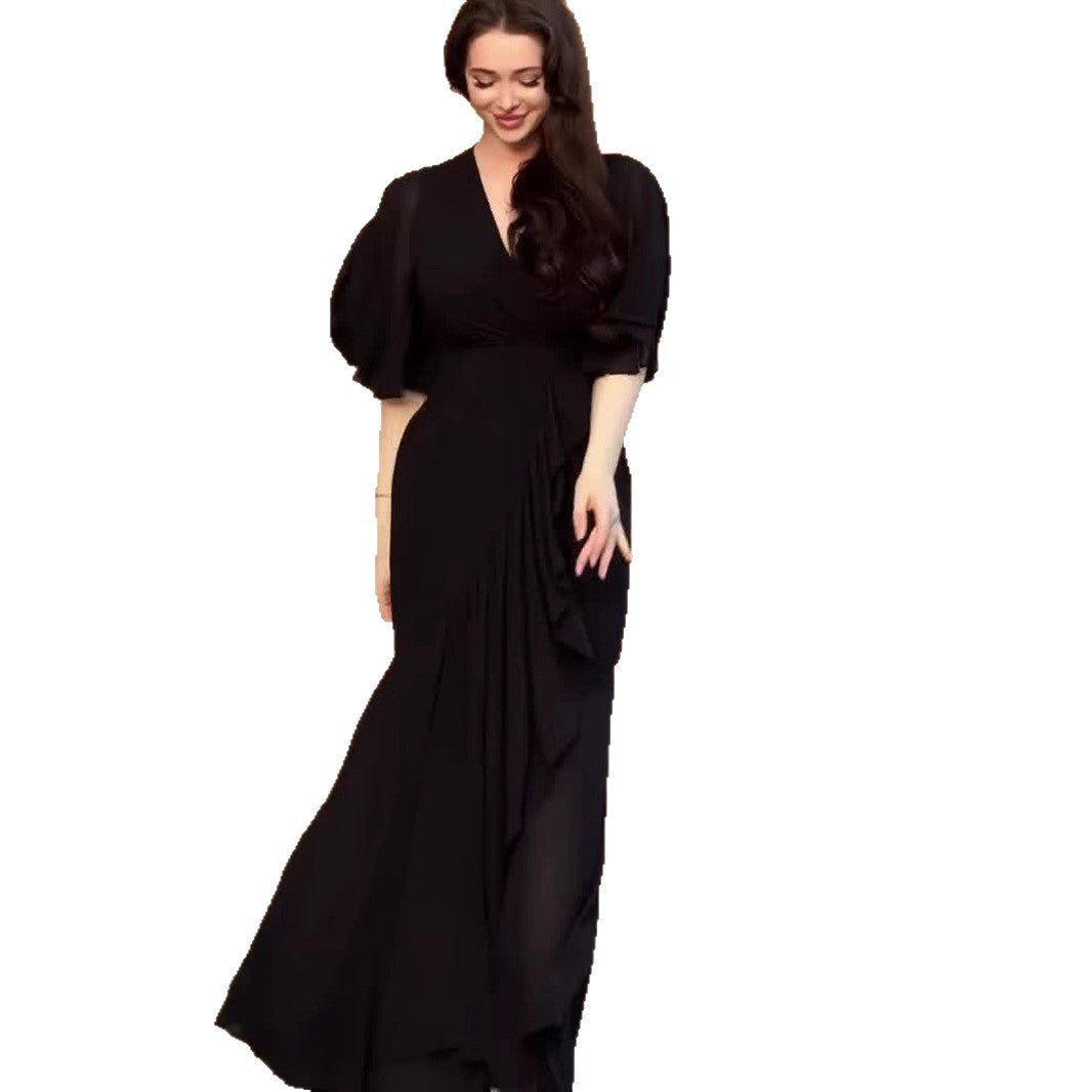 Elegant Sexy Temperament Short Sleeve Waist-controlled Comfortable Dress - PULSE MART