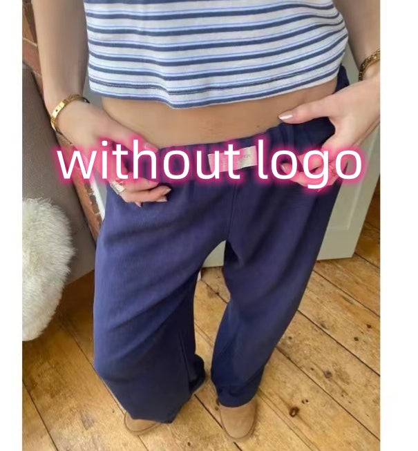 Fashion Y2K Striped Straight Trousers Summer Elastic High Waist Wide Leg Pants For Women - PULSE MART