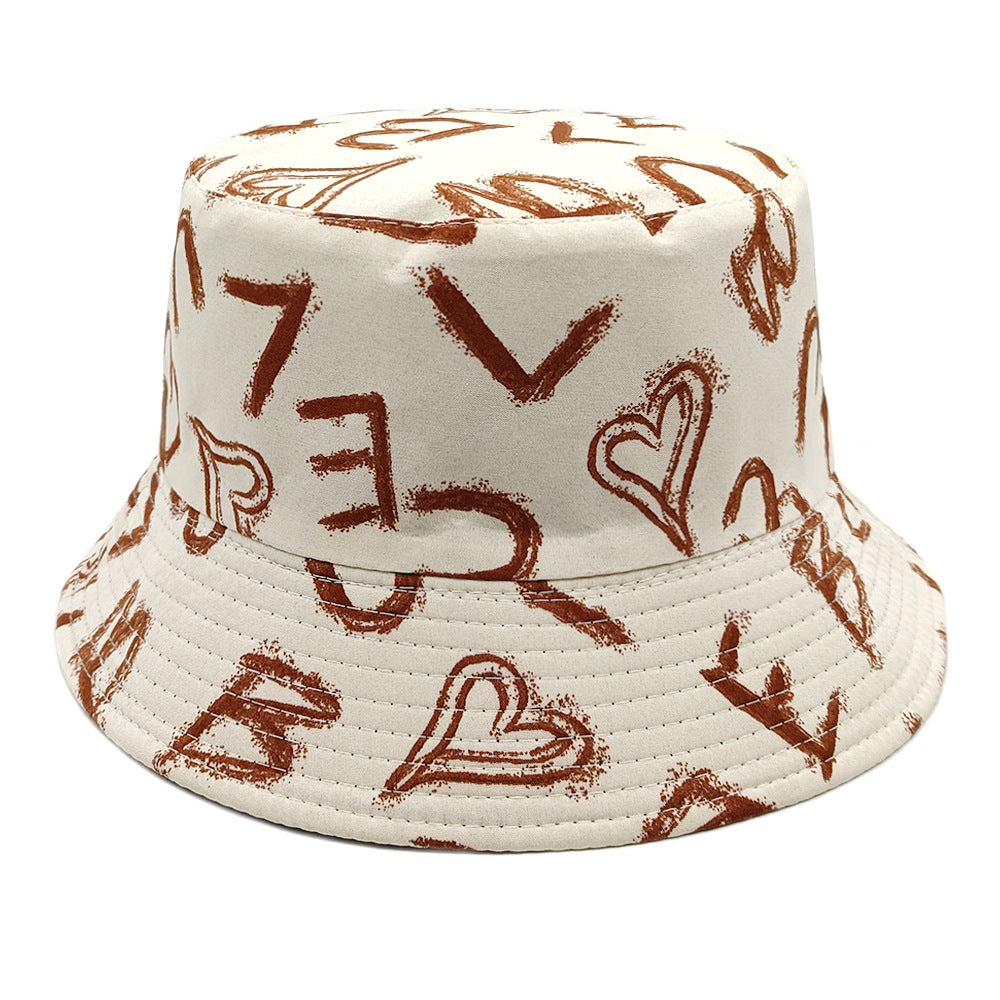 Love Letter Pattern Digital Printing Bucket Hat - PULSE MART