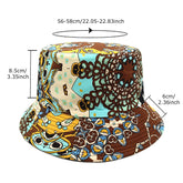 Geometric Bucket Hat Color Matching Printing Double-sided Wear Bucket Hat - PULSE MART