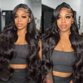 4x6 Lace Closure Wig Human Hair Natural Color Body Wave - PULSE MART