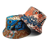 Geometric Bucket Hat Color Matching Printing Double-sided Wear Bucket Hat - PULSE MART
