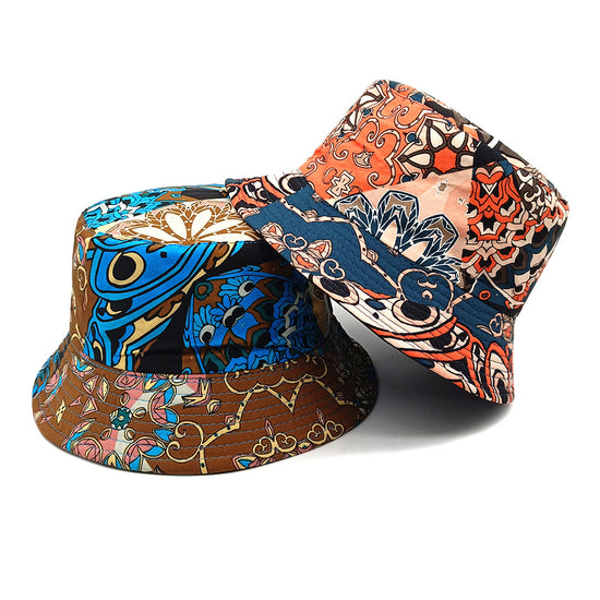 Geometric Bucket Hat Color Matching Printing Double-sided Wear Bucket Hat - PULSE MART