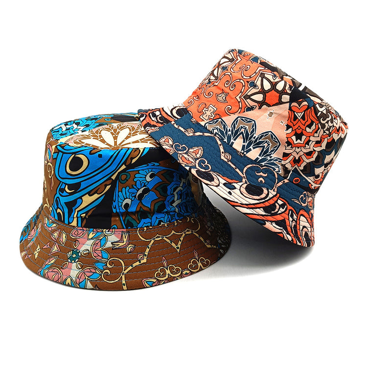 Geometric Bucket Hat Color Matching Printing Double-sided Wear Bucket Hat - PULSE MART