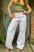 Fashion Y2K Striped Straight Trousers Summer Elastic High Waist Wide Leg Pants For Women - PULSE MART