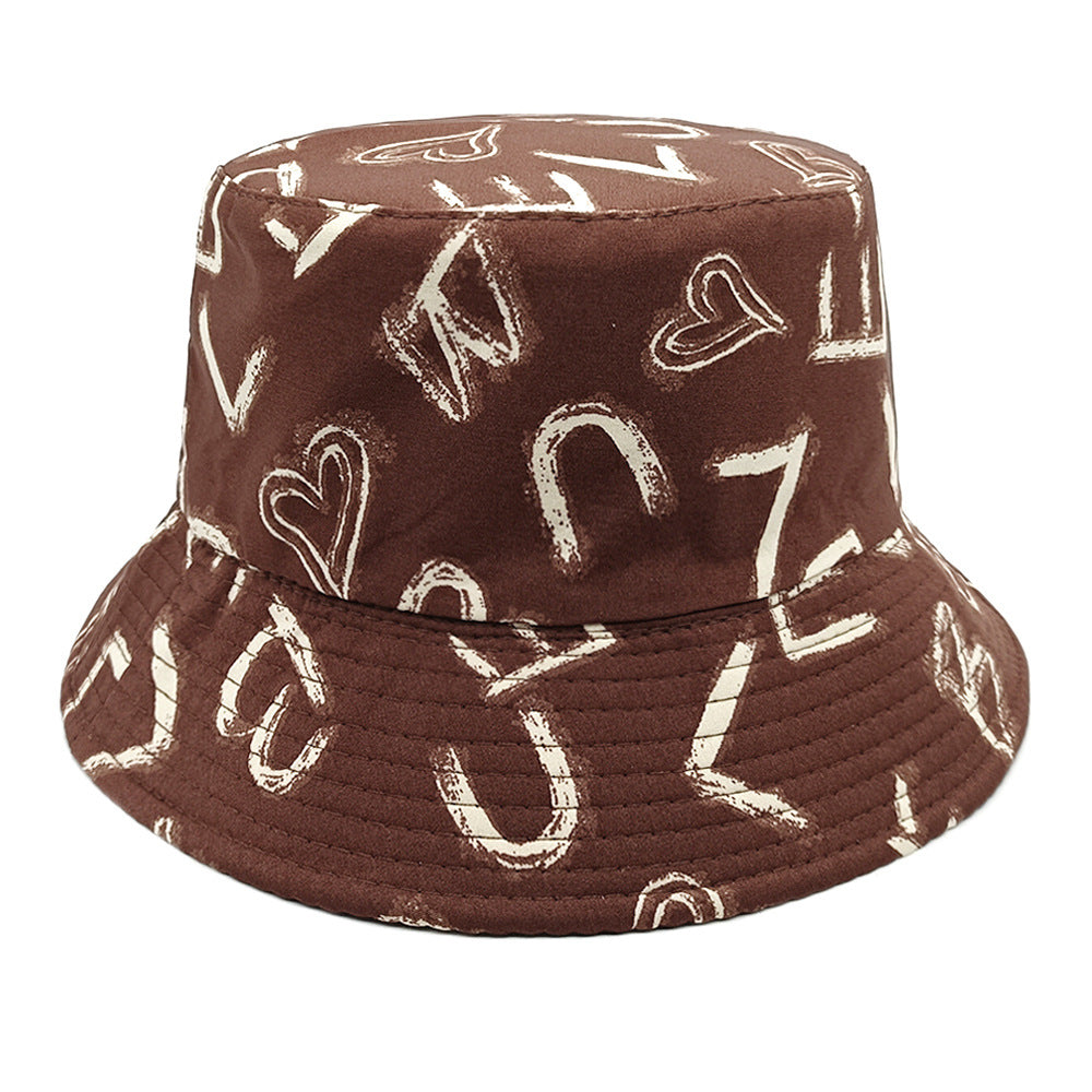 Love Letter Pattern Digital Printing Bucket Hat - PULSE MART