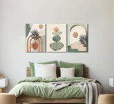 3 Pcs Boho Art Wall Decor Canvas Wall Art  Decor Stretched And Framed Ready To Hang Size 12 X 16in - PULSE MART