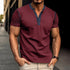 Fashion Short-sleeved Polo Shirt Summer Button V-neck T-shirt Tops Mens Clothing - PULSE MART