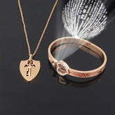 Fashion Jewelry Titanium Steel Couple Love Lock, Bracelet, Key Set, Necklace - PULSE MART