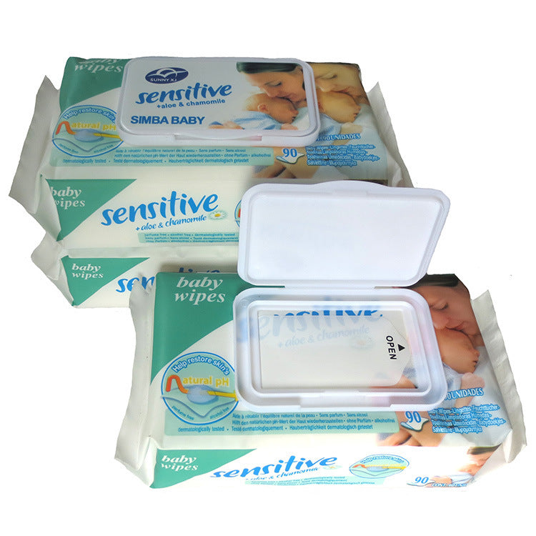 90 Pieces Of Wet Wipes With Cover Newborn Baby Wet Wipes Factory