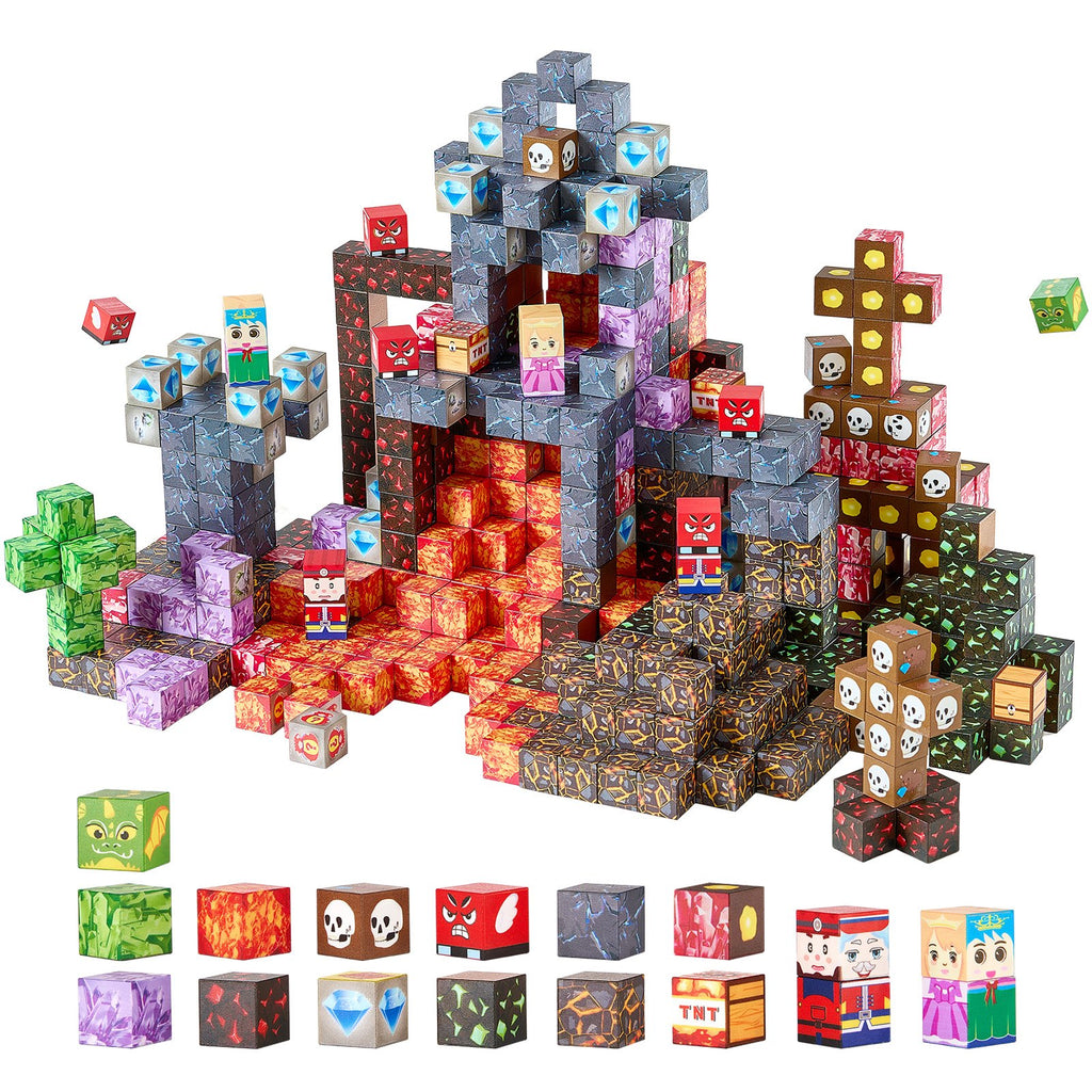 Magnetic Blocks, Dark Castle Set, Magnetic Building Cubes For Kids, STEM Montessori Sensory Toys For Christmas Birthday Gift, Construction Stacking Toy For 3 Years Old Boys & Girls - PULSE MART