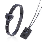 Fashion Jewelry Titanium Steel Couple Love Lock, Bracelet, Key Set, Necklace - PULSE MART