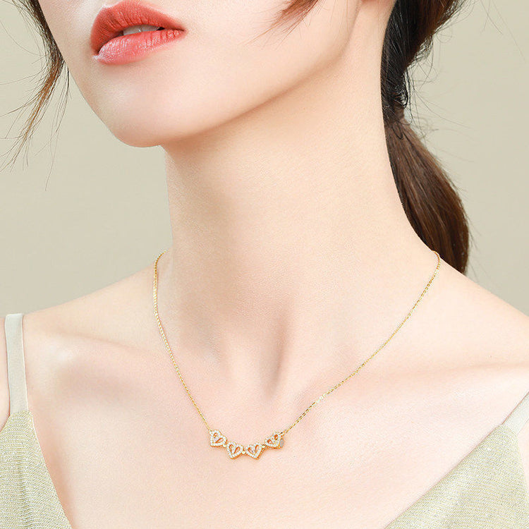 Retro Magnetic Folding Heart Shaped Four Leaf Clover Pendant Necklace Women Love Clavicle Chain Gifts Openable Choker Jewelry - PULSE MART