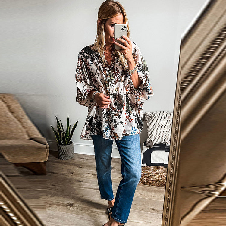 All-match Floral Print Shirt For Women - PULSE MART