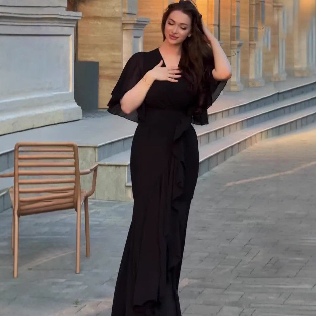 Elegant Sexy Temperament Short Sleeve Waist-controlled Comfortable Dress - PULSE MART