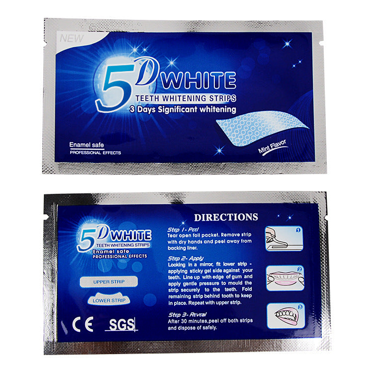 5D Gel Teeth Whitening Strips White Tooth Dental Kit Oral Hygiene Care Strip For False Teeth Veneers Dentist Seks Whiten Gel - PULSE MART